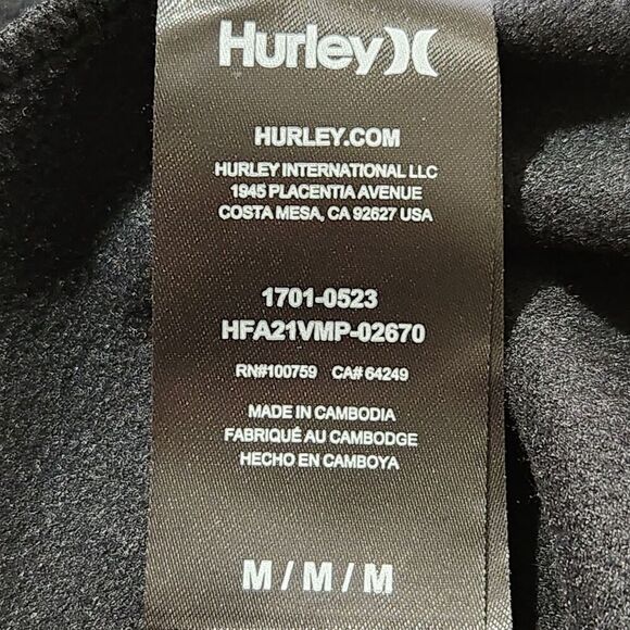 Hurley Exist Poly Fleece Pullover Hoodie For Men  Size Medium Black Color     B1 - Picture 11 of 12